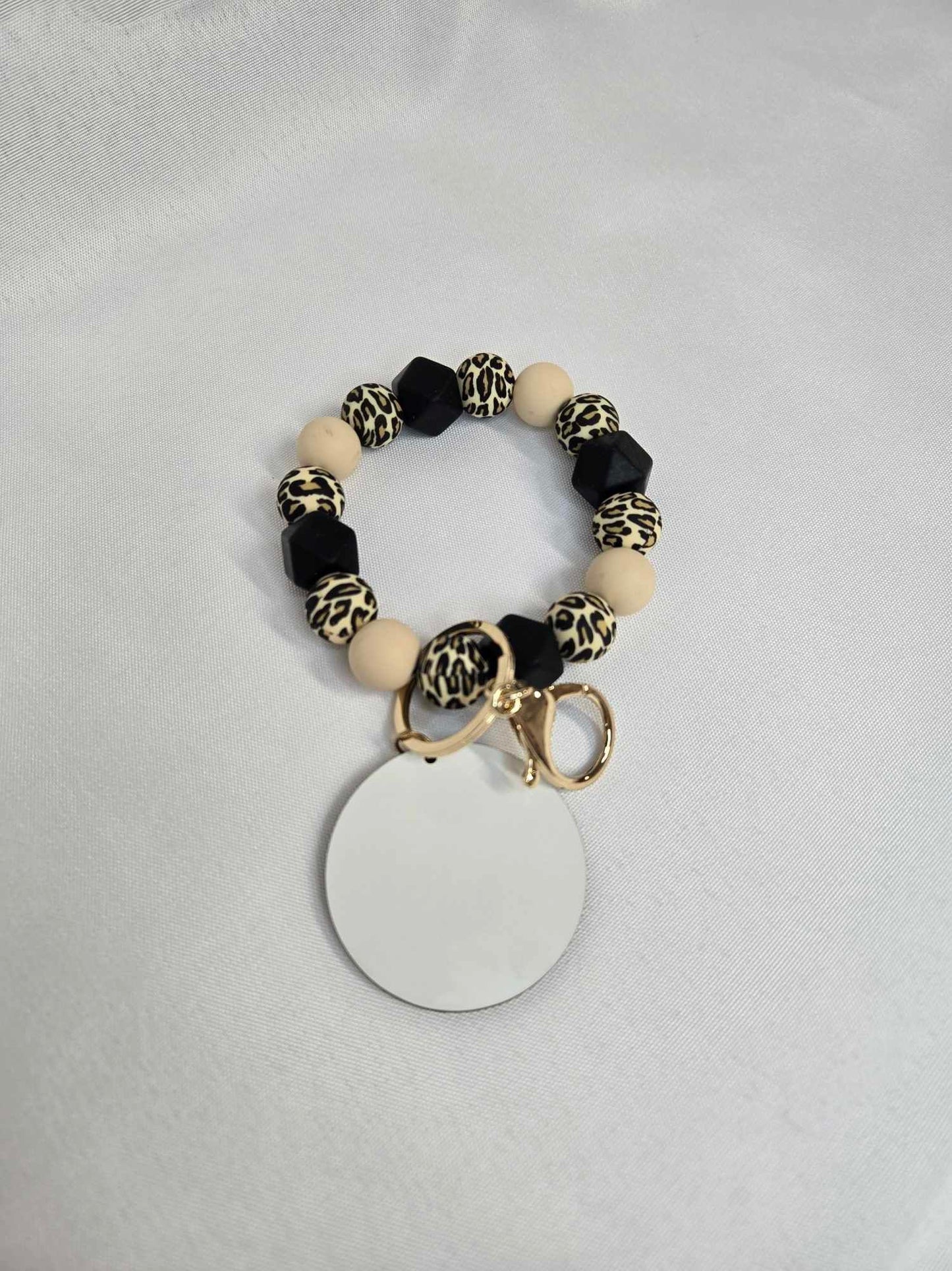 Cheetah Black Tan Keychain Bracelet with MDF Sub Disk