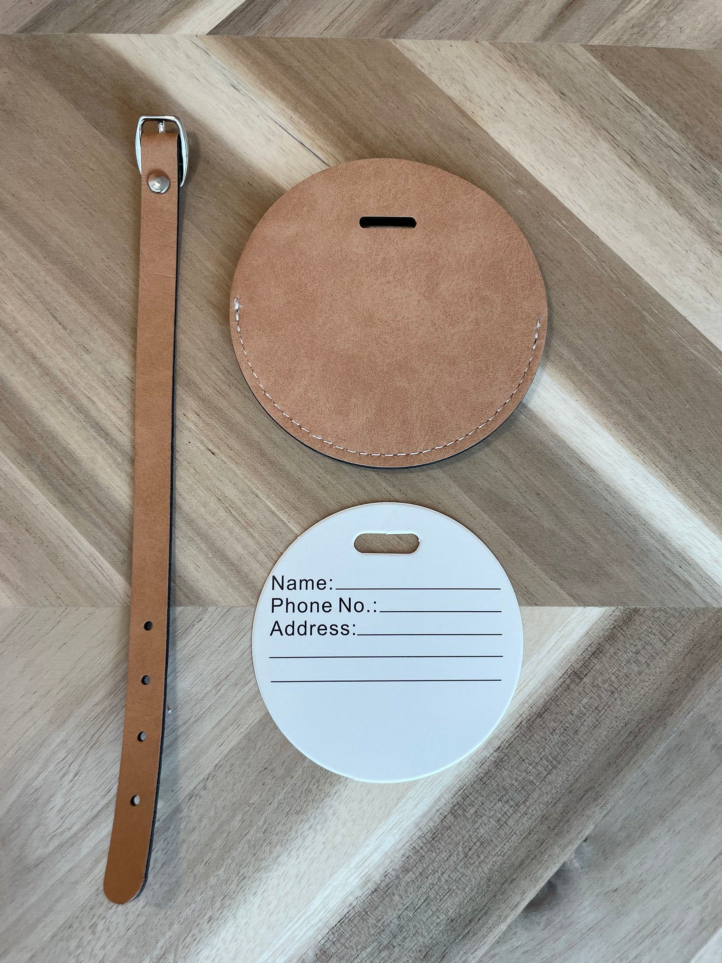 PU Round Luggage Tag