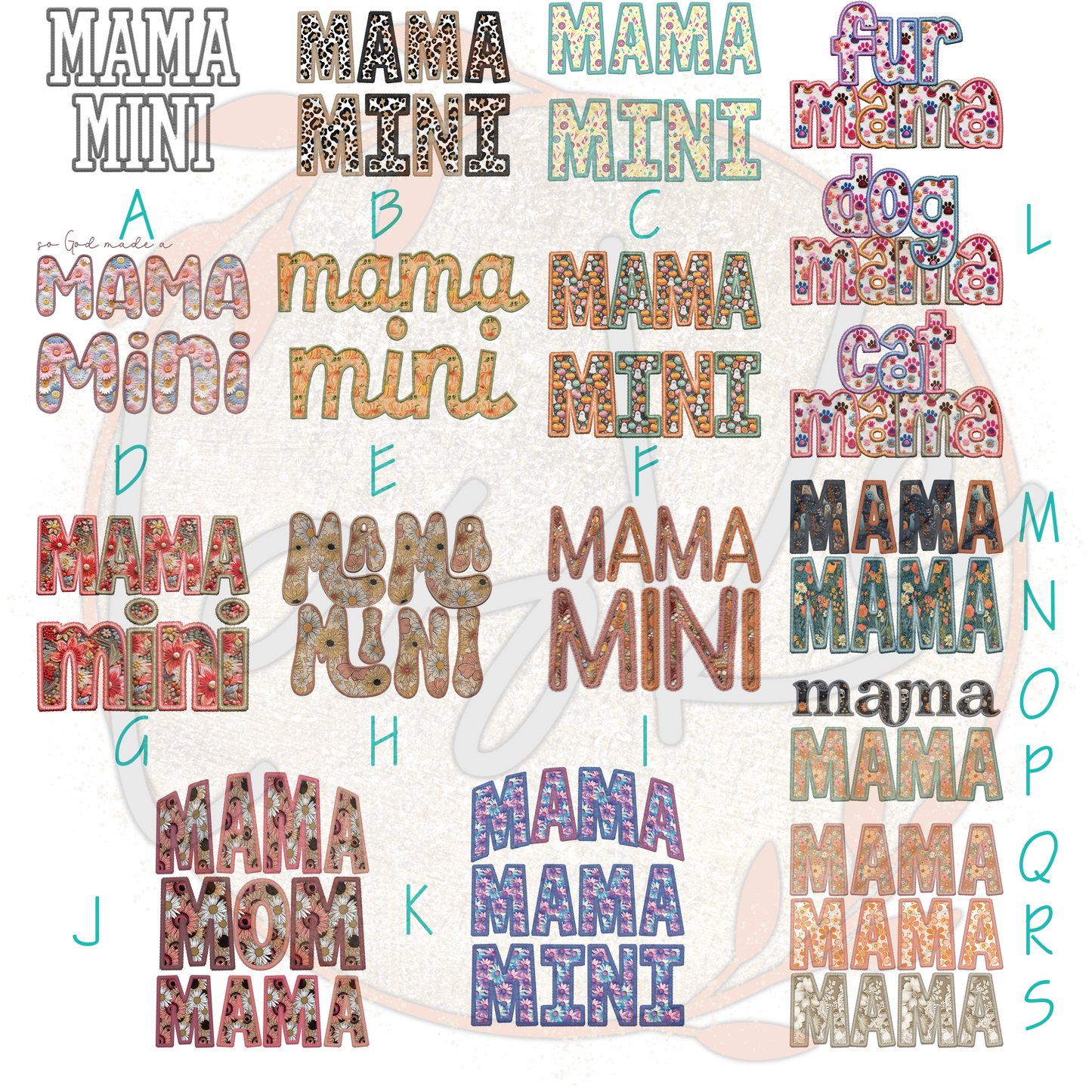 DTF & Sublimation Transfers - Faux Embroidery - Mama & Mini