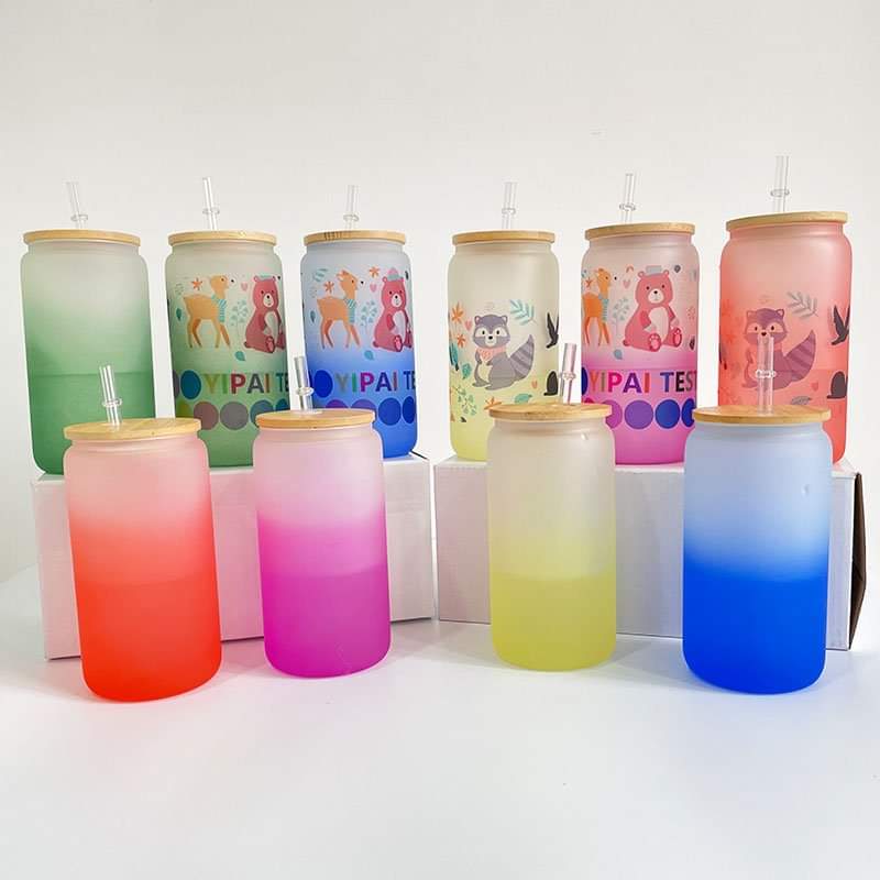 16oz Frosted Glass - Cold Color Changing