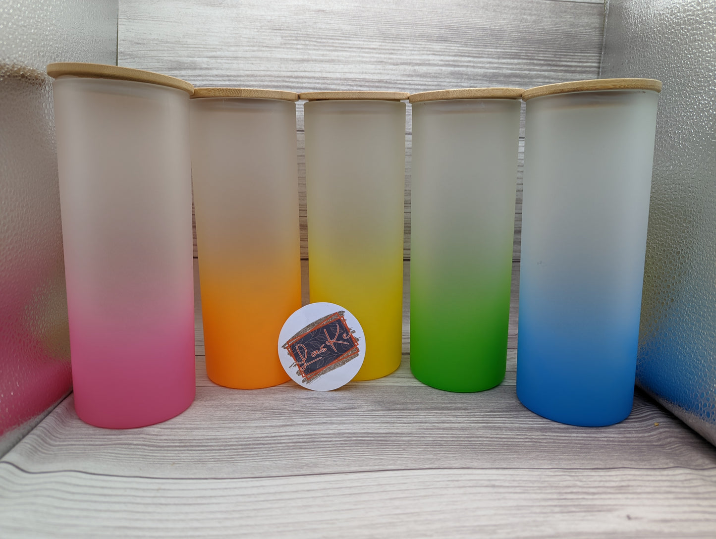 25oz Frosted Glass Ombre Tumblers