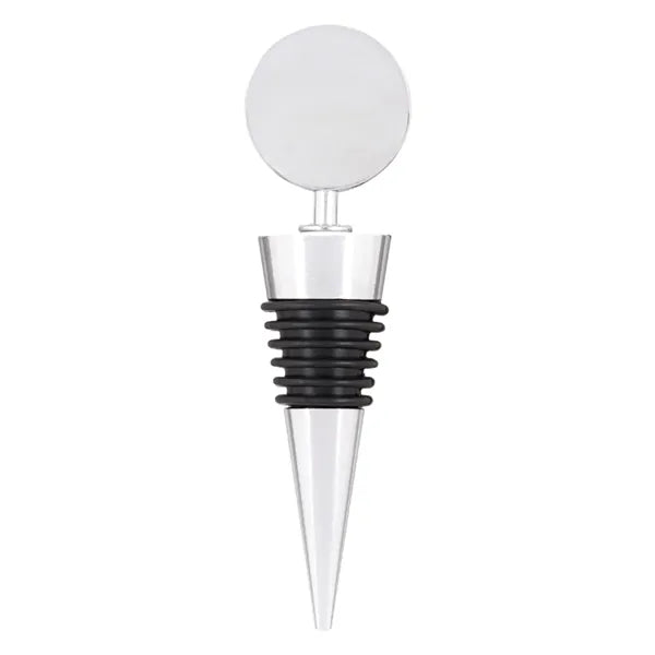 Blank Metal Wine Stopper - Round w Insert