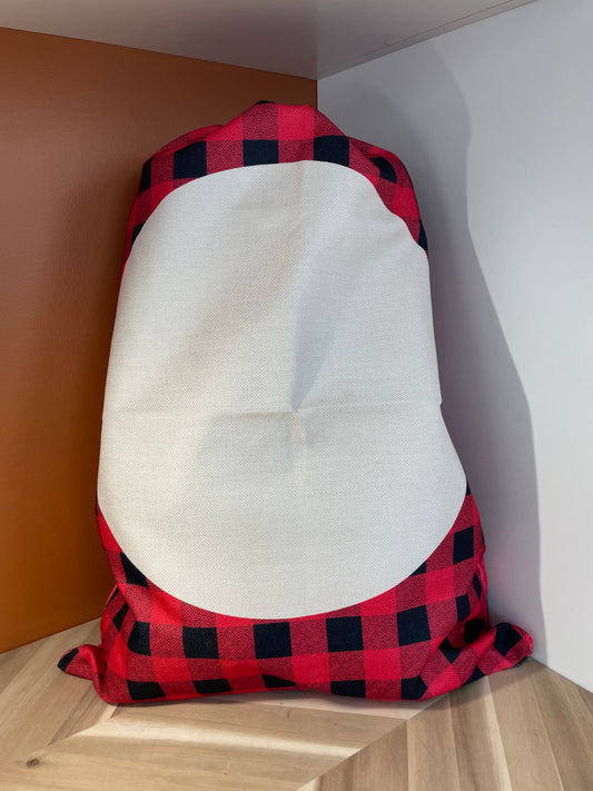 Buffalo Plaid Santa Sack  -Blank for Sublimation