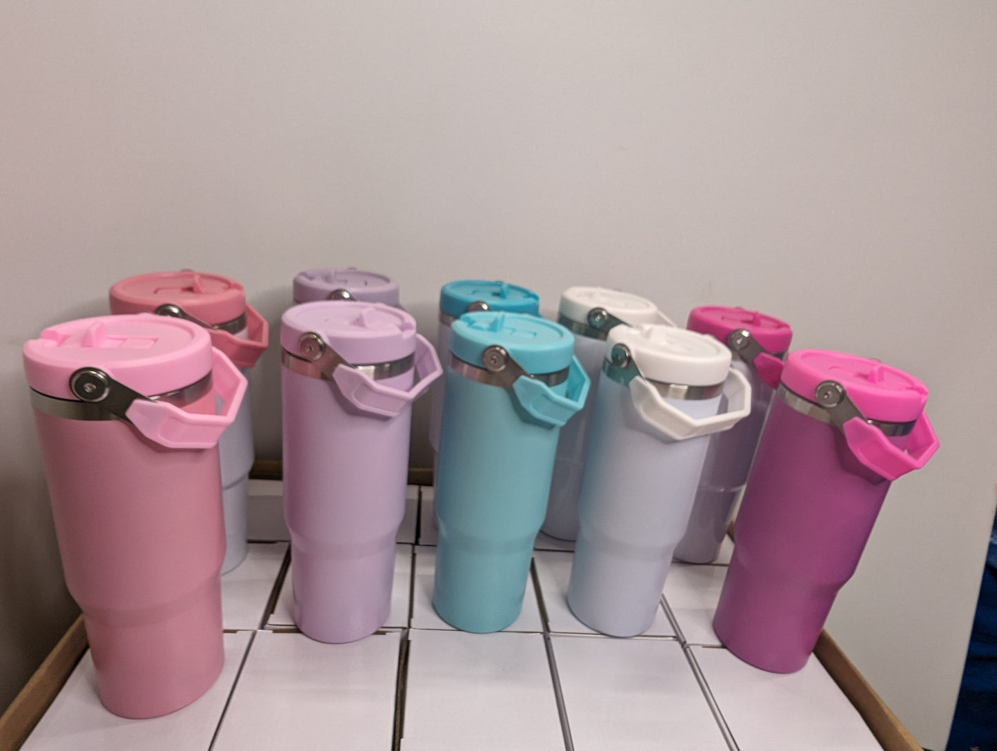 30oz Colored Tumblers with Handles - Blank for Sublimation