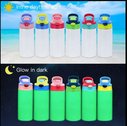 12oz Blank Kids Flip Top w/ Glow in the Dark