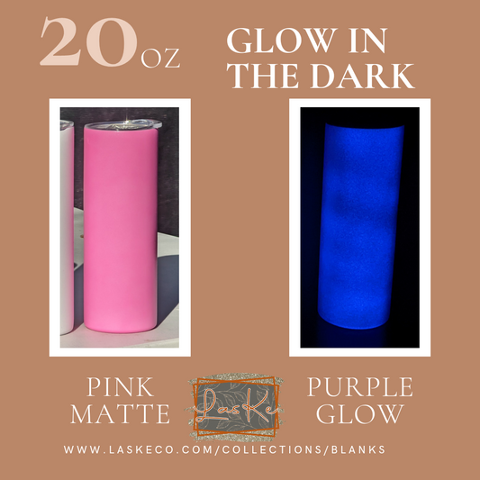 20oz Glow in the Dark: Pink Matte to Purple (Blank)