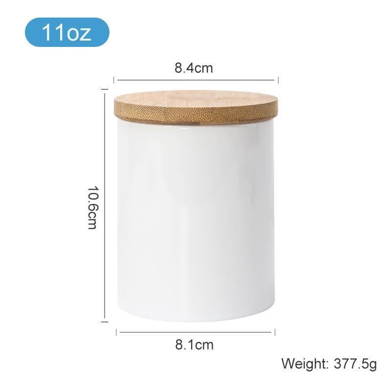 11oz Ceramic Jar w Bamboo Lid - Blank