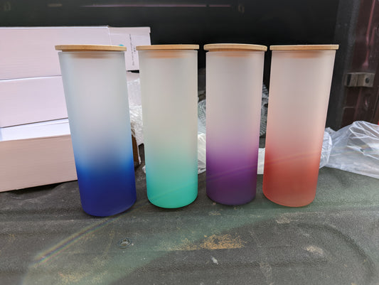 25oz Frosted Glass Ombre Tumblers