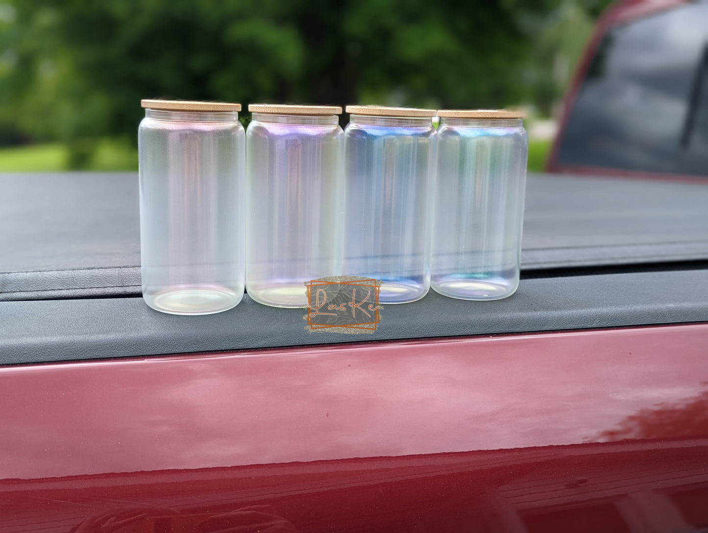 16oz Iridescent Unicorn Chameleon Glass Jars