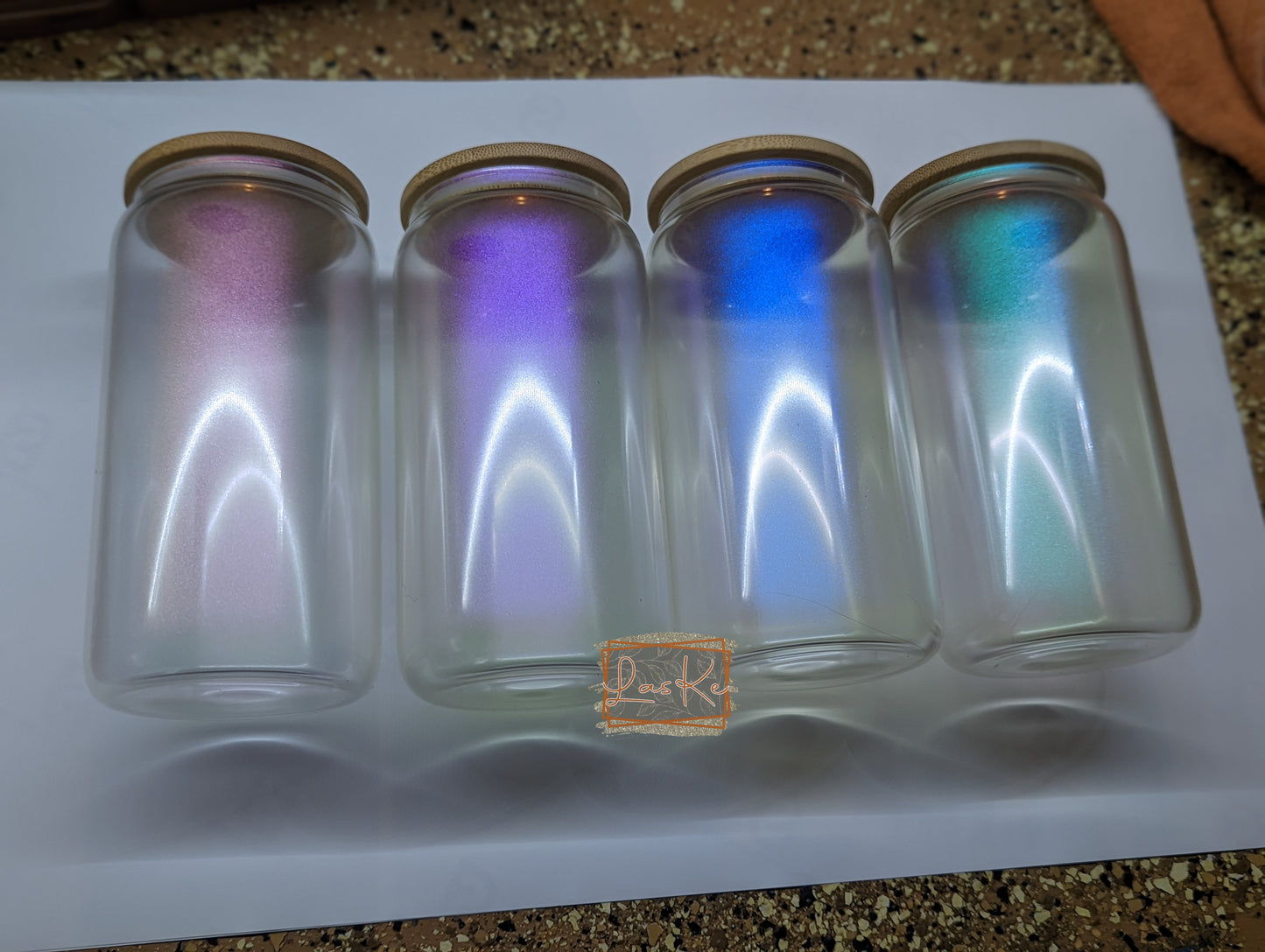 16oz Iridescent Unicorn Chameleon Glass Jars