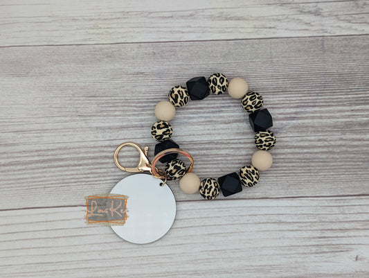 Cheetah Black Tan Keychain Bracelet with MDF Sub Disk