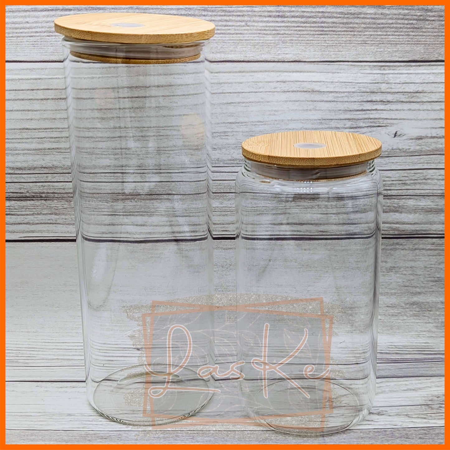 25oz. Clear Glass Tumbler w/ Bamboo Lid