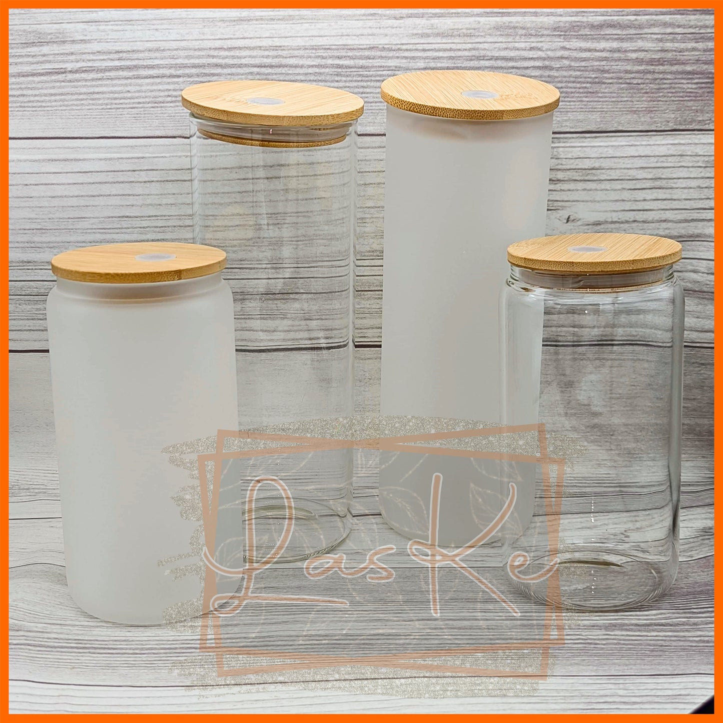 25oz. Clear Glass Tumbler w/ Bamboo Lid