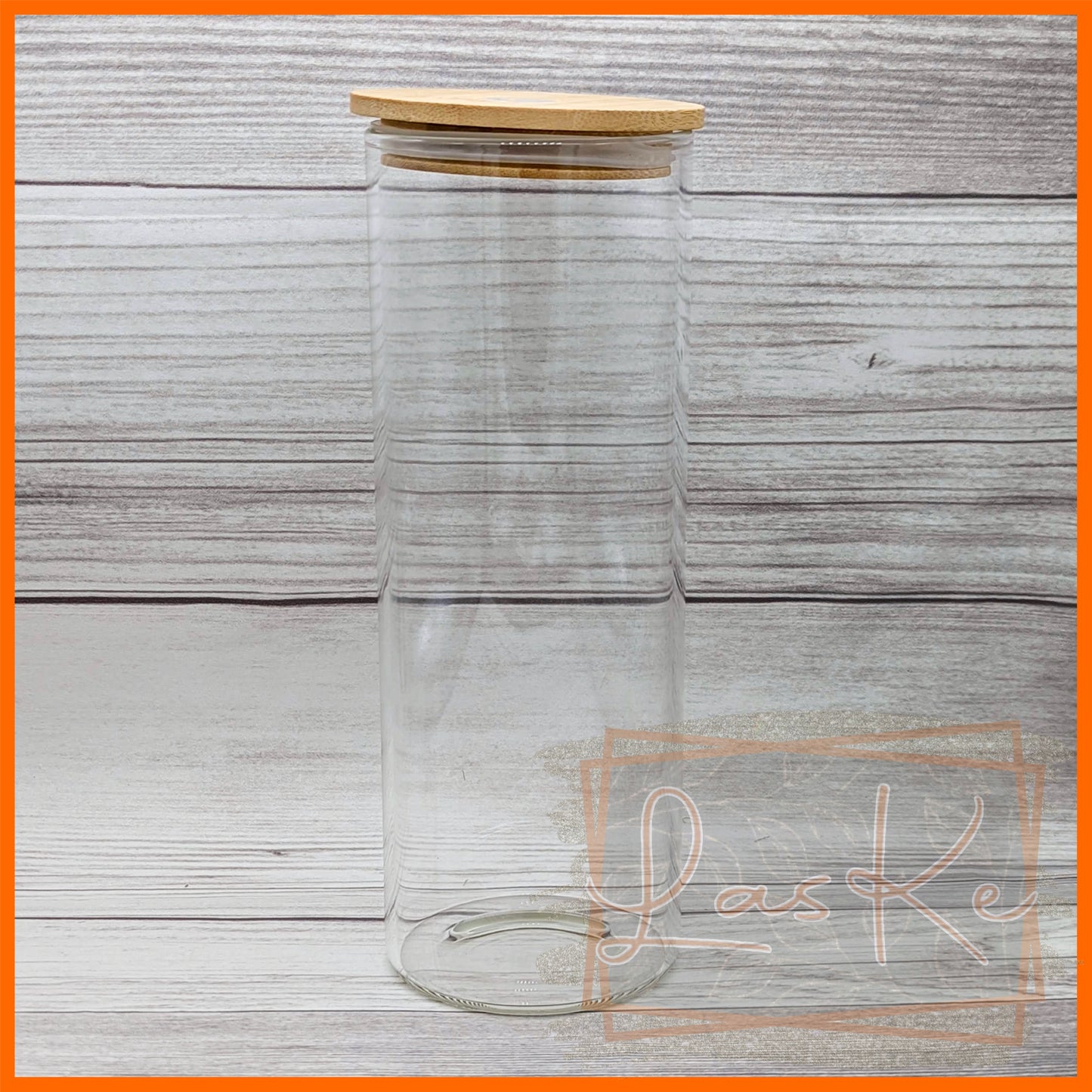 25oz. Clear Glass Tumbler w/ Bamboo Lid