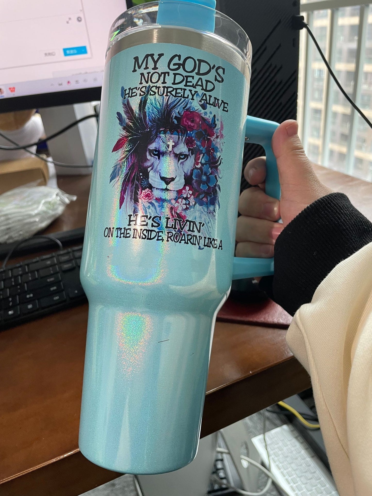 40oz Holographic Shimmer Sublimation Tumblers - Blank